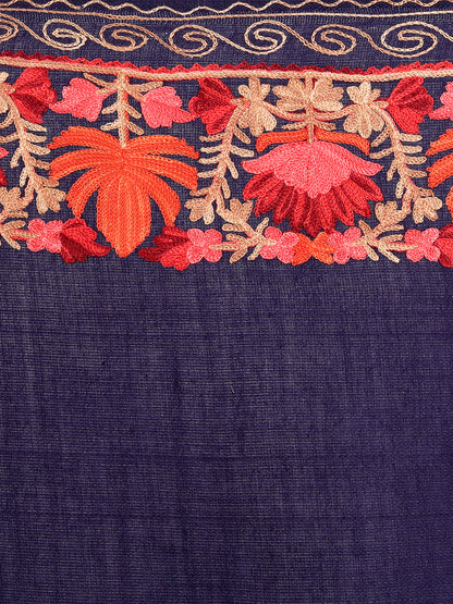 Kashmiri Aari Embroidery Woollen Stole for Men | Blue - view 5