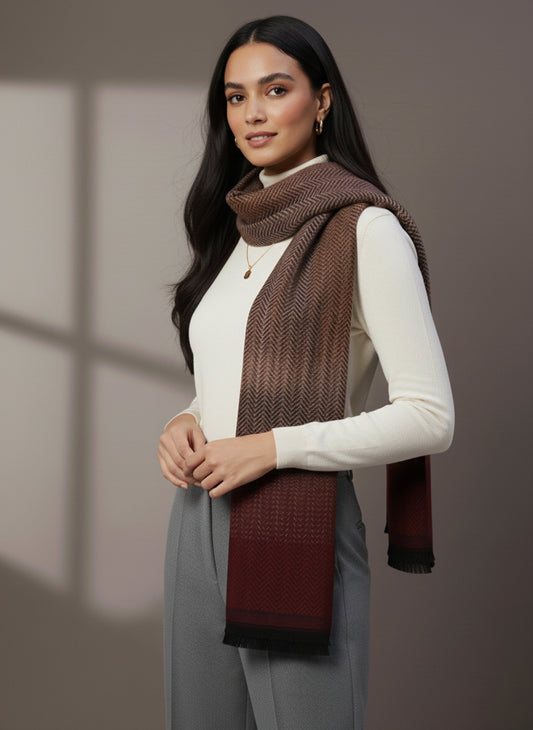 Soft Woollen Muffler for Women | Multicolour Gradient Scarf