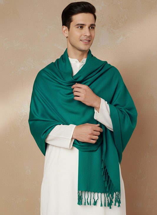 Men Lightweight Solid Color Warm Stole | Seagreen