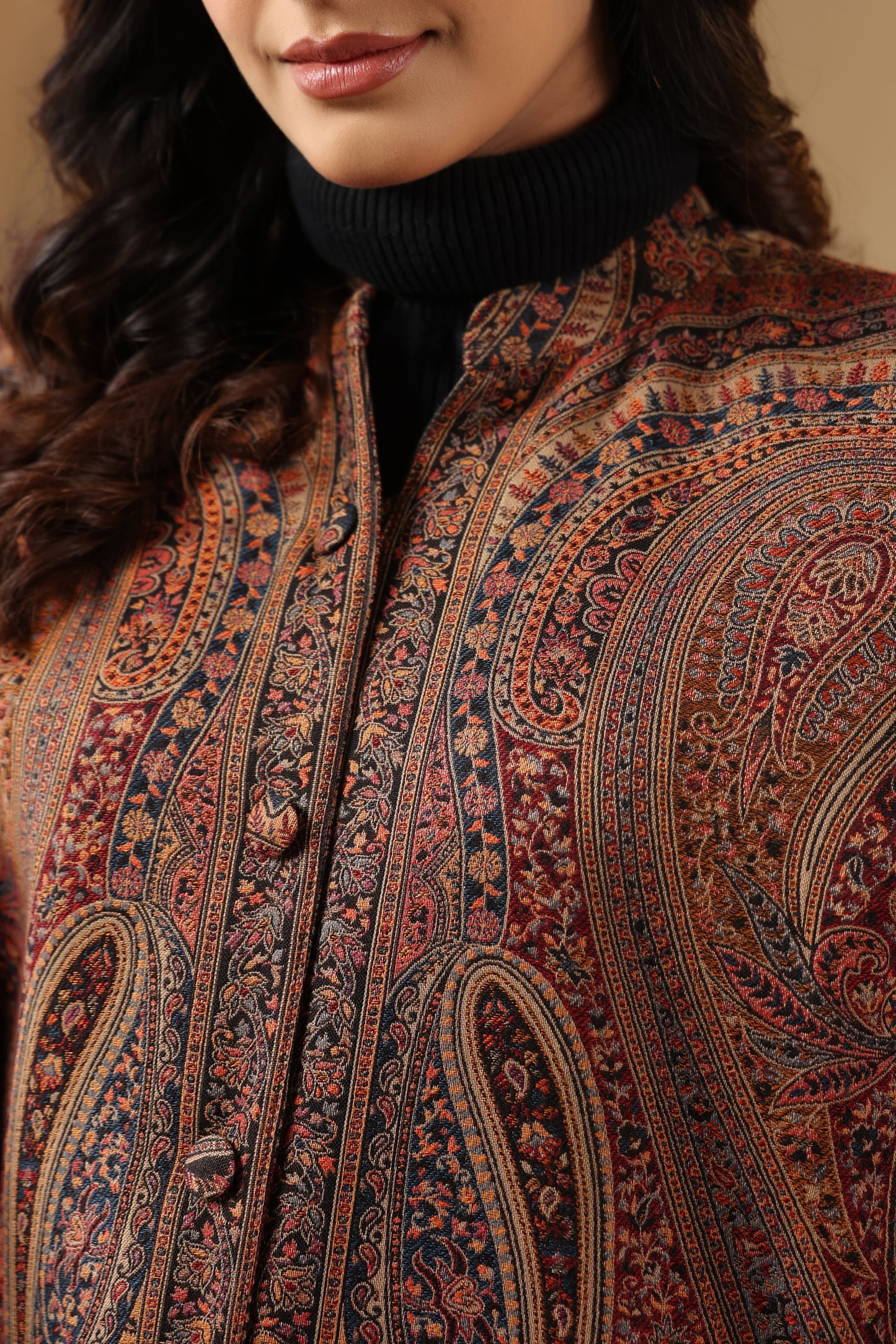 Women's Royal Designer Paisley Weave Jacket Cape | Multicolour