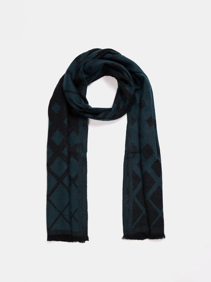 Soft Woollen Muffler for Women | Blue Black Scarf