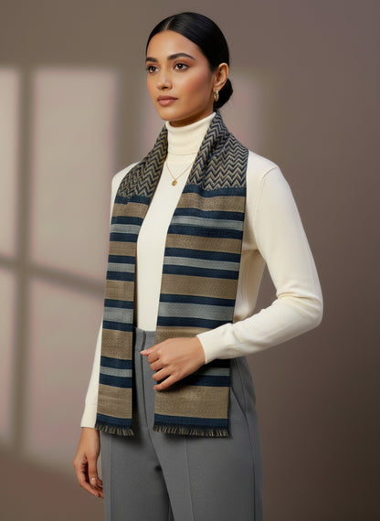 Soft Woollen Muffler for Women | Copper Grey Scarf