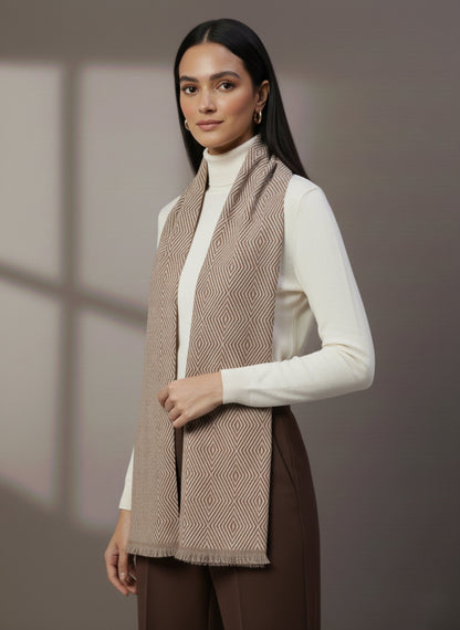 Soft Woollen Muffler for Women | Beige Scarf