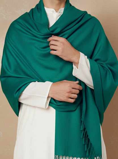 Men Lightweight Solid Color Warm Stole | Seagreen