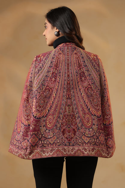 Women's Royal Designer Paisley Weave Cape Jacket | Multicolour