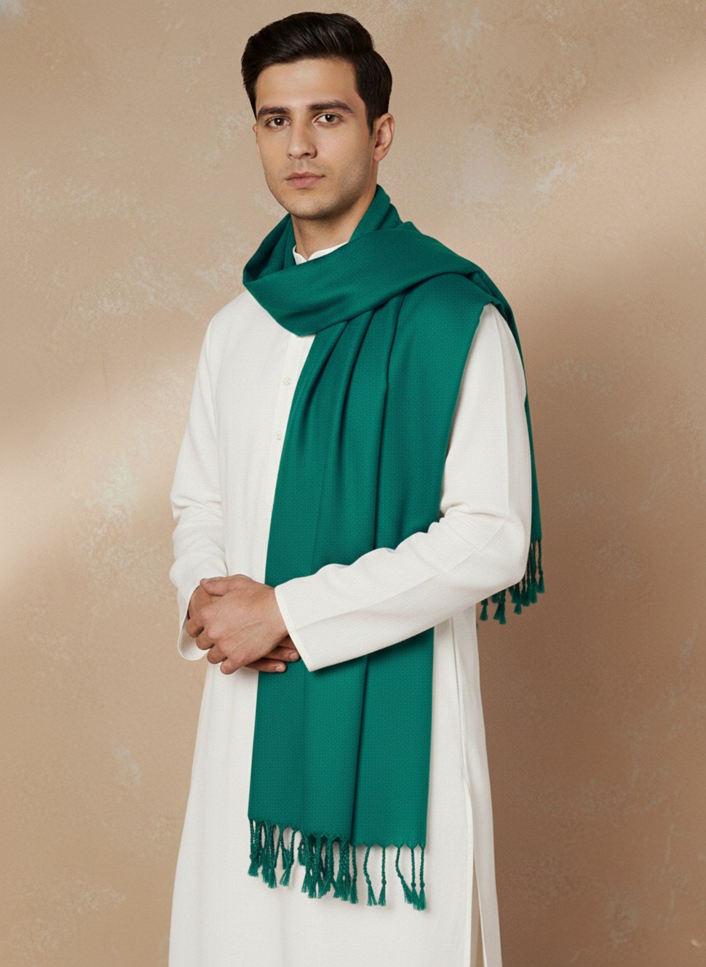 Men Lightweight Solid Color Warm Stole | Seagreen