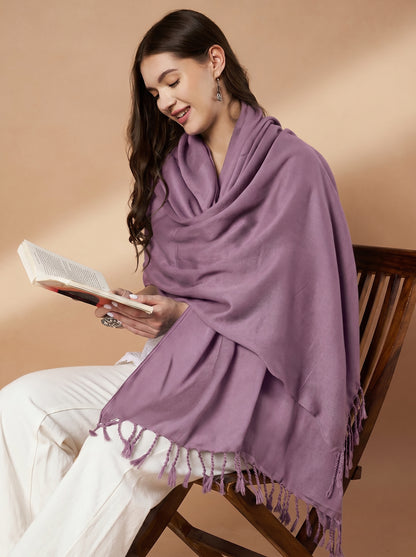 Plain Onion Woolen Stole for Women | Onion - view 5