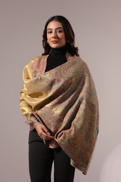 Women’s Premium Kani Woven Shawl with Zari Sheen | Beige