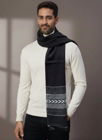 Soft Woollen Muffler for Men | Black Neck Scarf