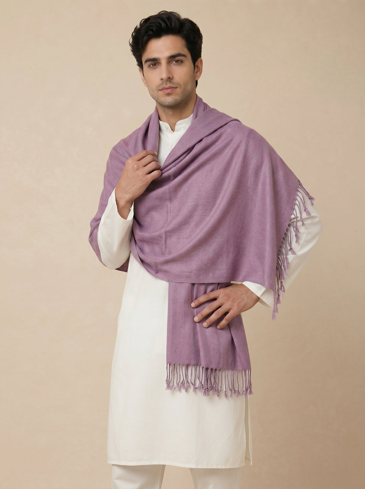 Men Lightweight Solid Color Warm Stole | Onion - view 4