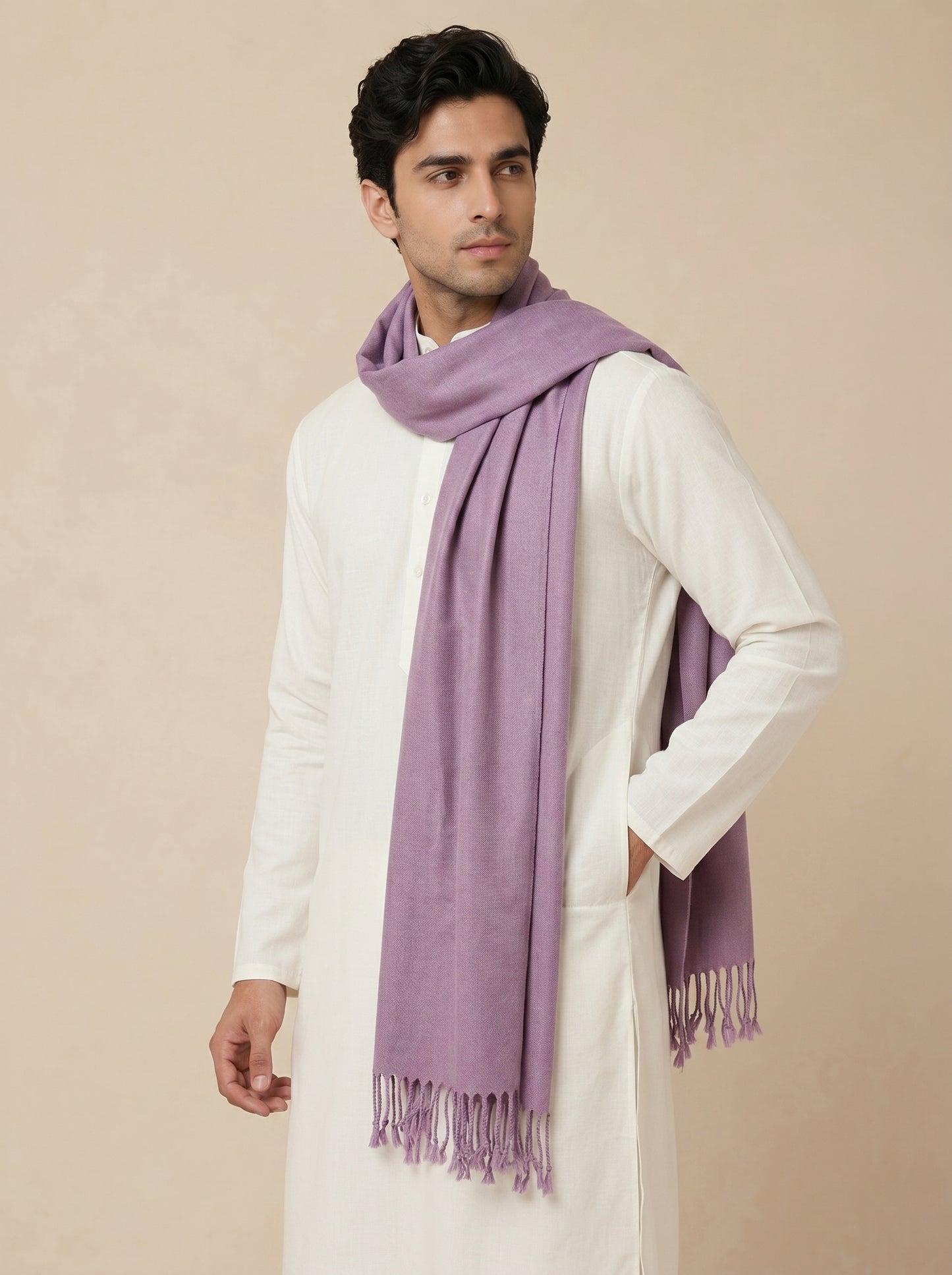 Men Lightweight Solid Color Warm Stole | Onion - view 3