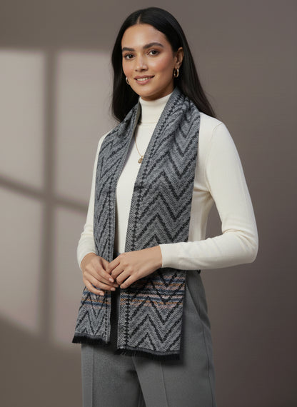 Soft Woollen Muffler for Women | Grey Neck Scarf