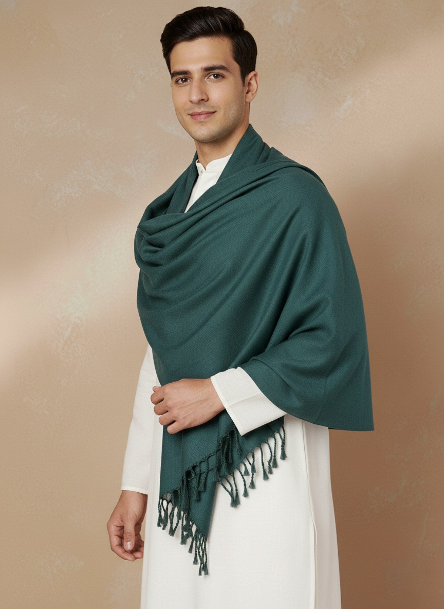 Men Lightweight Solid Color Warm Stole | Grey