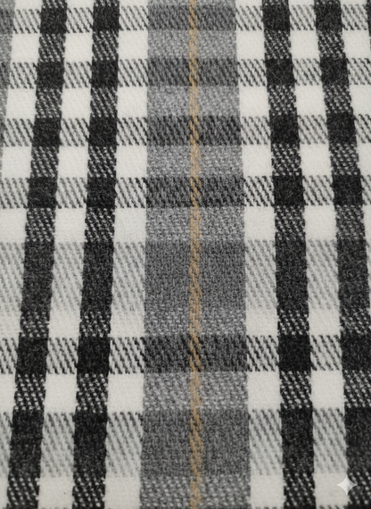 Soft Woollen Muffler for Women | Grey Black Check Scarf