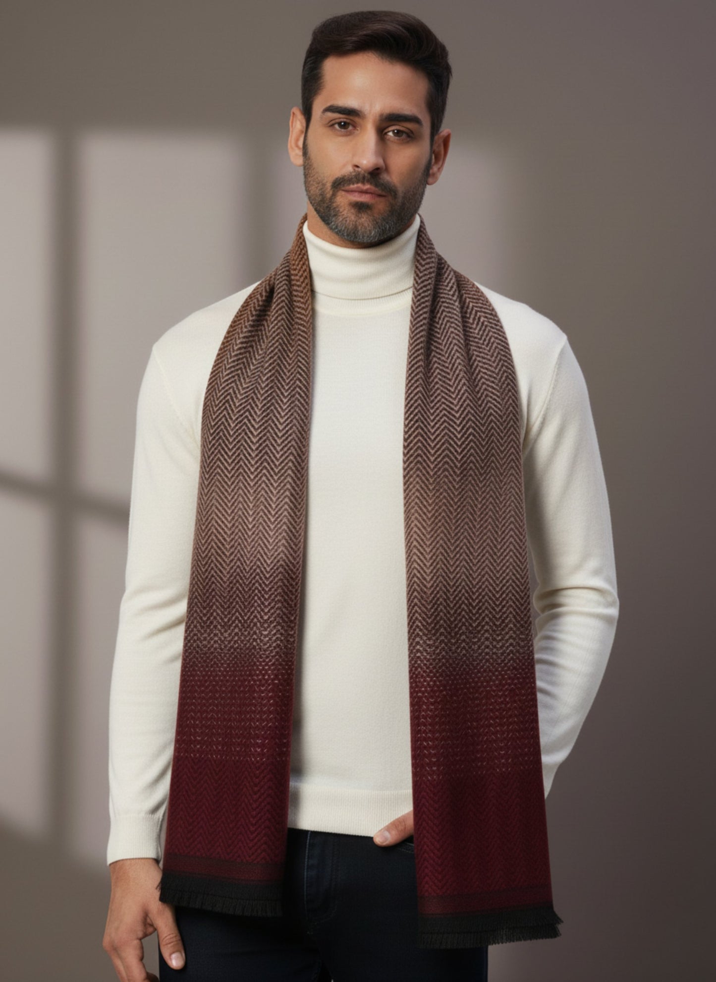 Soft Woollen Muffler for Men | Multicolour Gradient Scarf