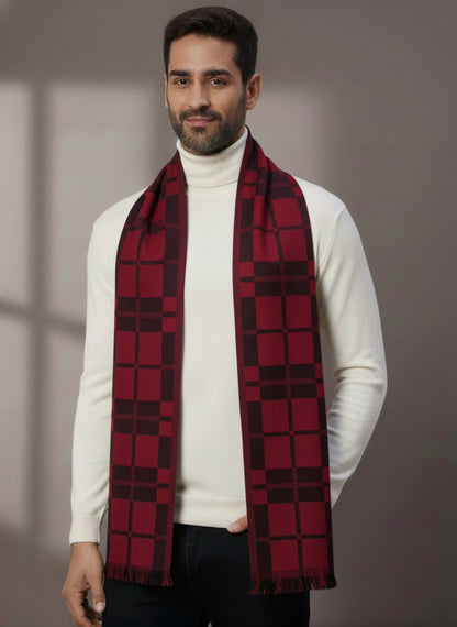 Soft Woollen Muffler for Men | Red Neck Scarf