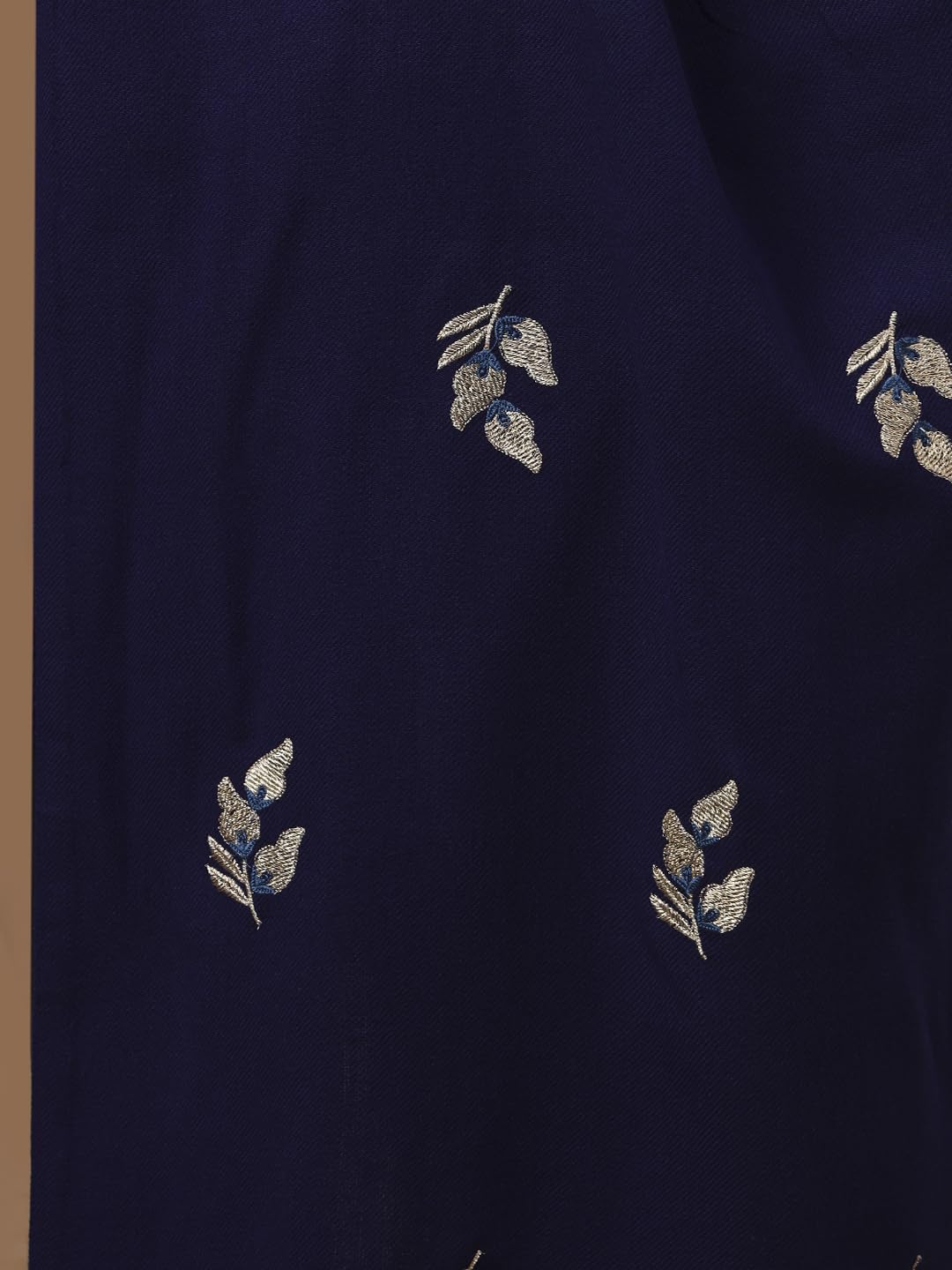 Woolen Embroidered Stole for Women | Blue - view 5