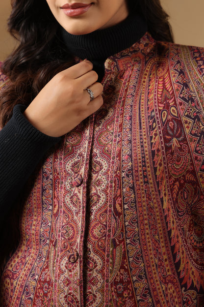 Women's Royal Designer Paisley Weave Cape Jacket | Multicolour