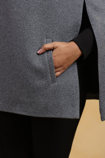 Women's Tweed Luxury Cape Jacket Shrug | Grey