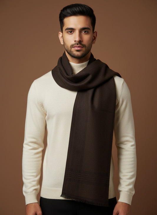 Soft Woollen Muffler for Men | Brown Scarf