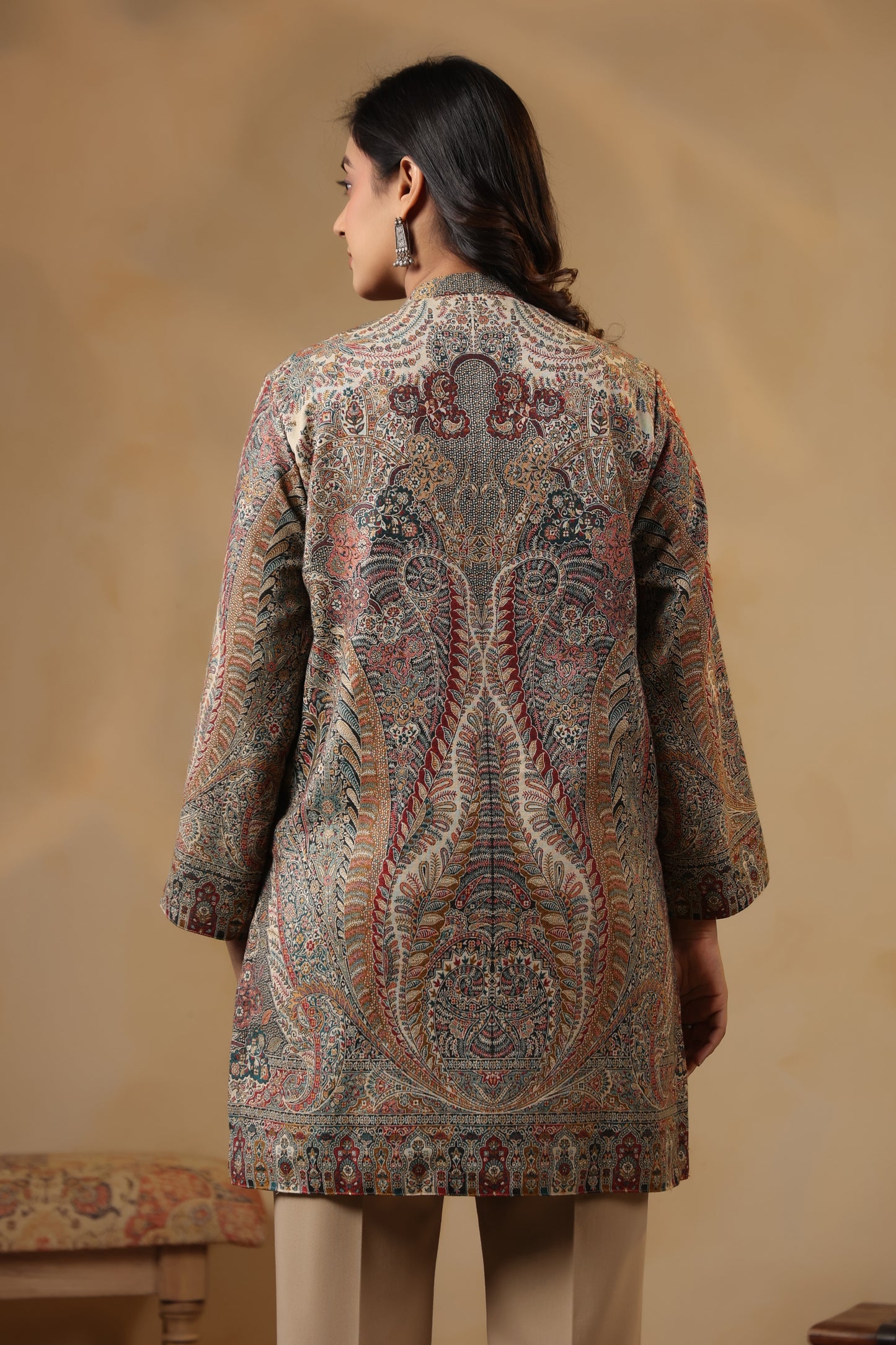 Women's Kaani Woven Winter Kurta | Multicolour