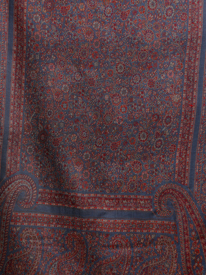 Kashmiri Kani Stole for Men in Floral Weaving | Grey - view 5