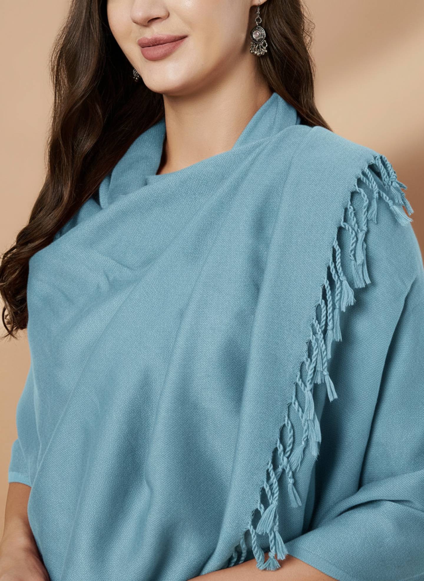 Women’s Solid Color Winter Stole | Blue