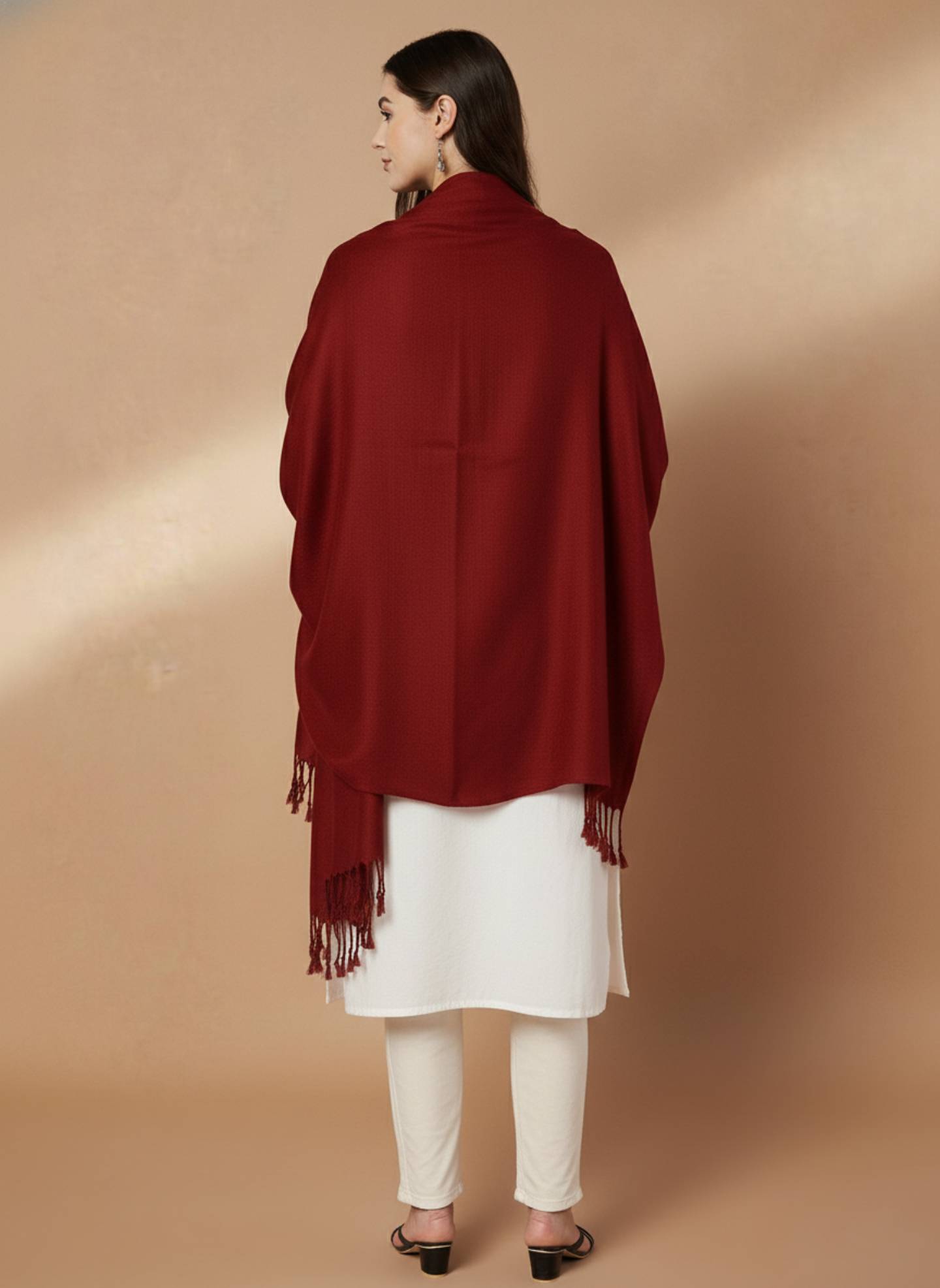 Women's Solid Color Winter Stole | Red