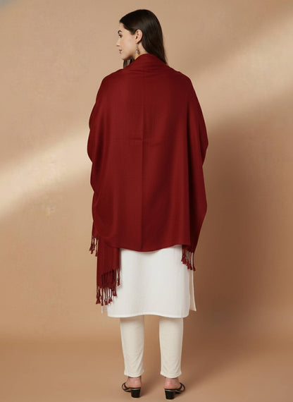 Women's Solid Color Winter Stole | Red