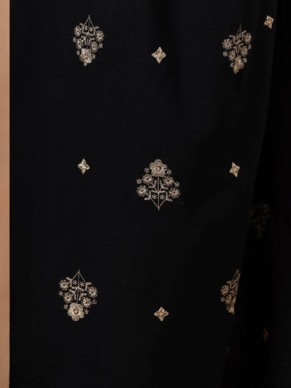 Woolen Embroidered Stole for Men | Black - view 5