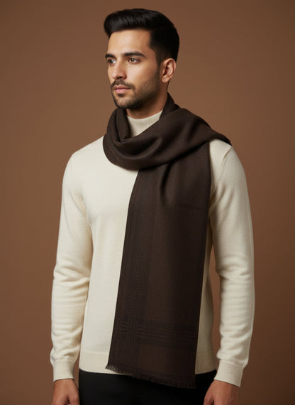 Soft Woollen Muffler for Men | Brown Scarf