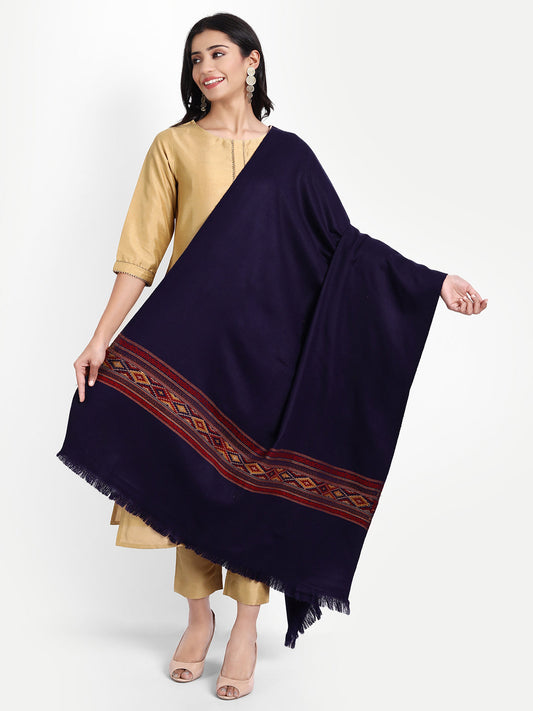 Kullu Stripes Himalayan Shawl | Blue - Zamour